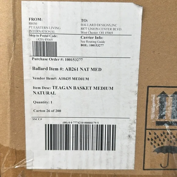 Ballard Designs Teagan Natural Basket Medium - Picture 13 of 13